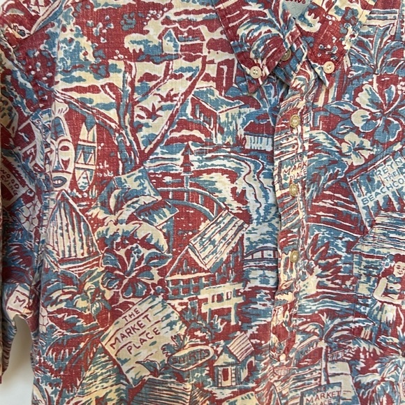 REYN SPOONER ALFRED SHAHEEN Hawaiian Shirt Short Sleeve Mens size Large - Picture 2 of 9